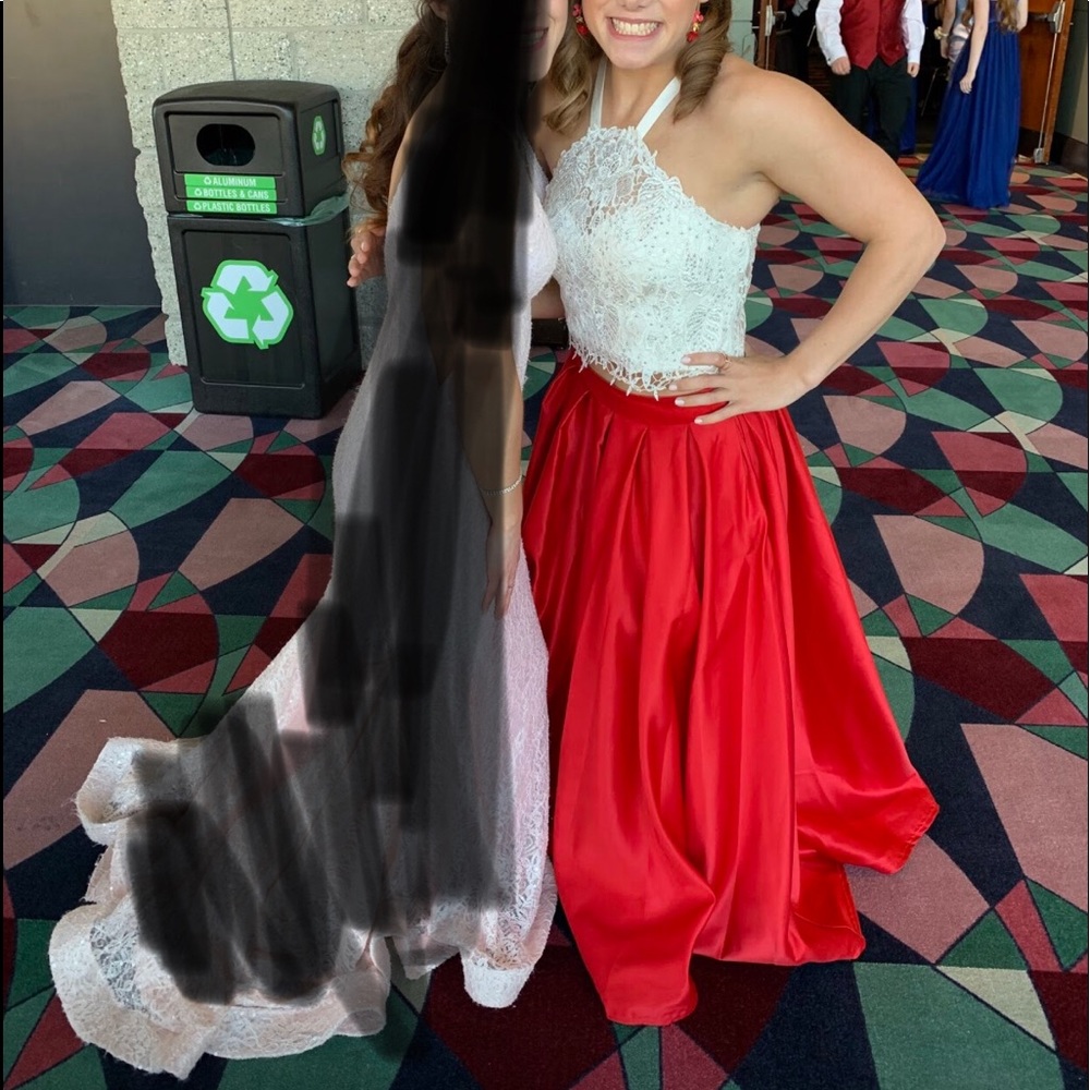 Two-piece Red Prom Dress